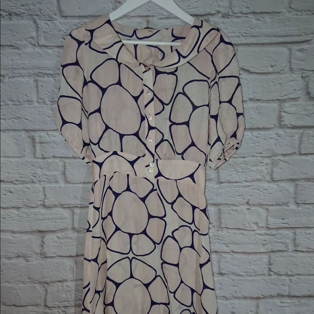 Tucker Pink Floral Sheer Tea Dress knee length size p (small)